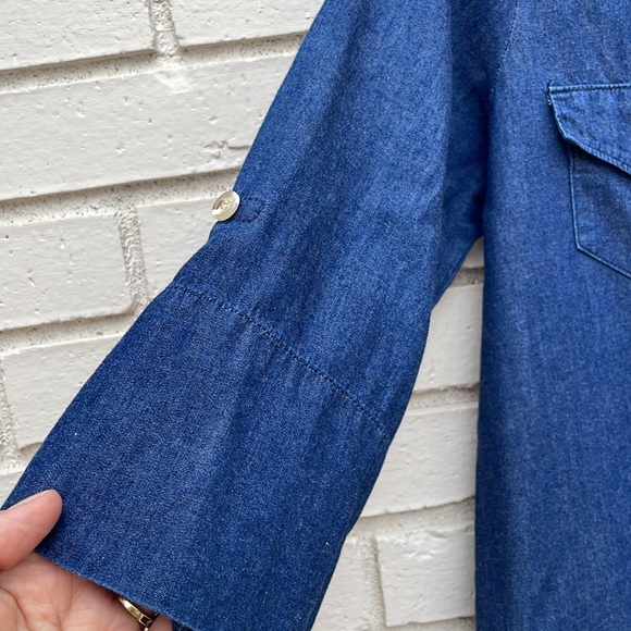 CASEY GRAY denim dress, size medium. 3/4 sleeves can be rolled up. 😍 - Picture 6 of 16